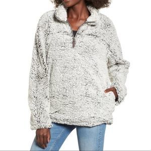 Thread & Supply 7 Wonders Wobbly Fleece 1/4 Zip Pullover Oversize Sweater Medium